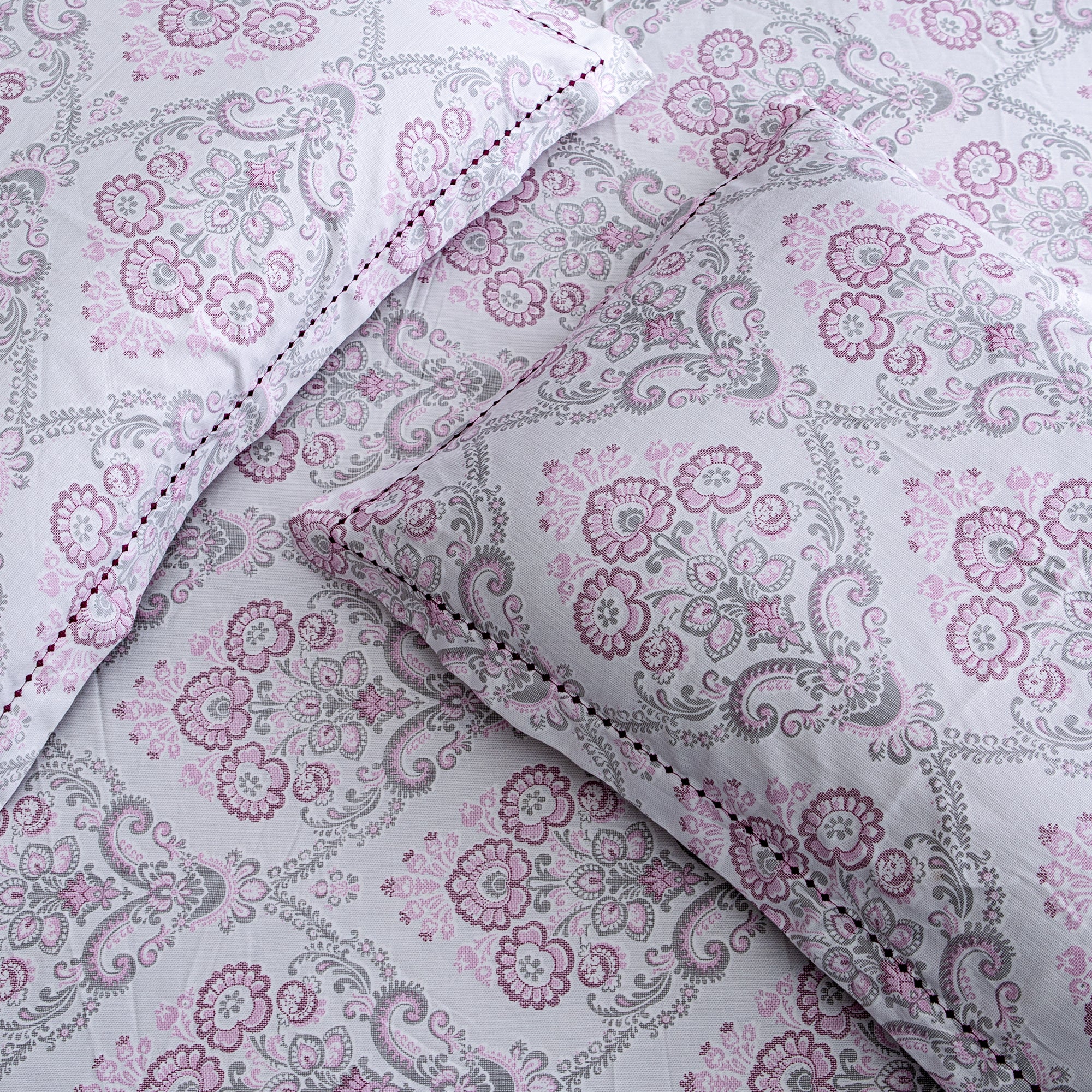 The Floral Bloom  - Super King Size Fitted Cotton Bedsheet with two matching pillow covers