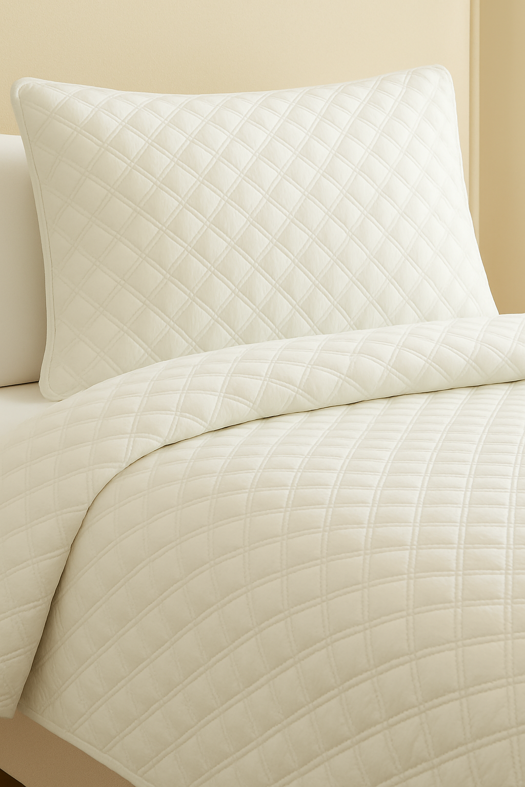 The Ivory Cotton Bedcover with two matching pillow covers