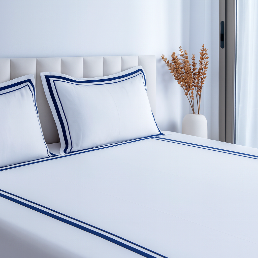 The Royal Brilliance - Super King Size Fitted Cotton Bedsheet with two matching pillow covers