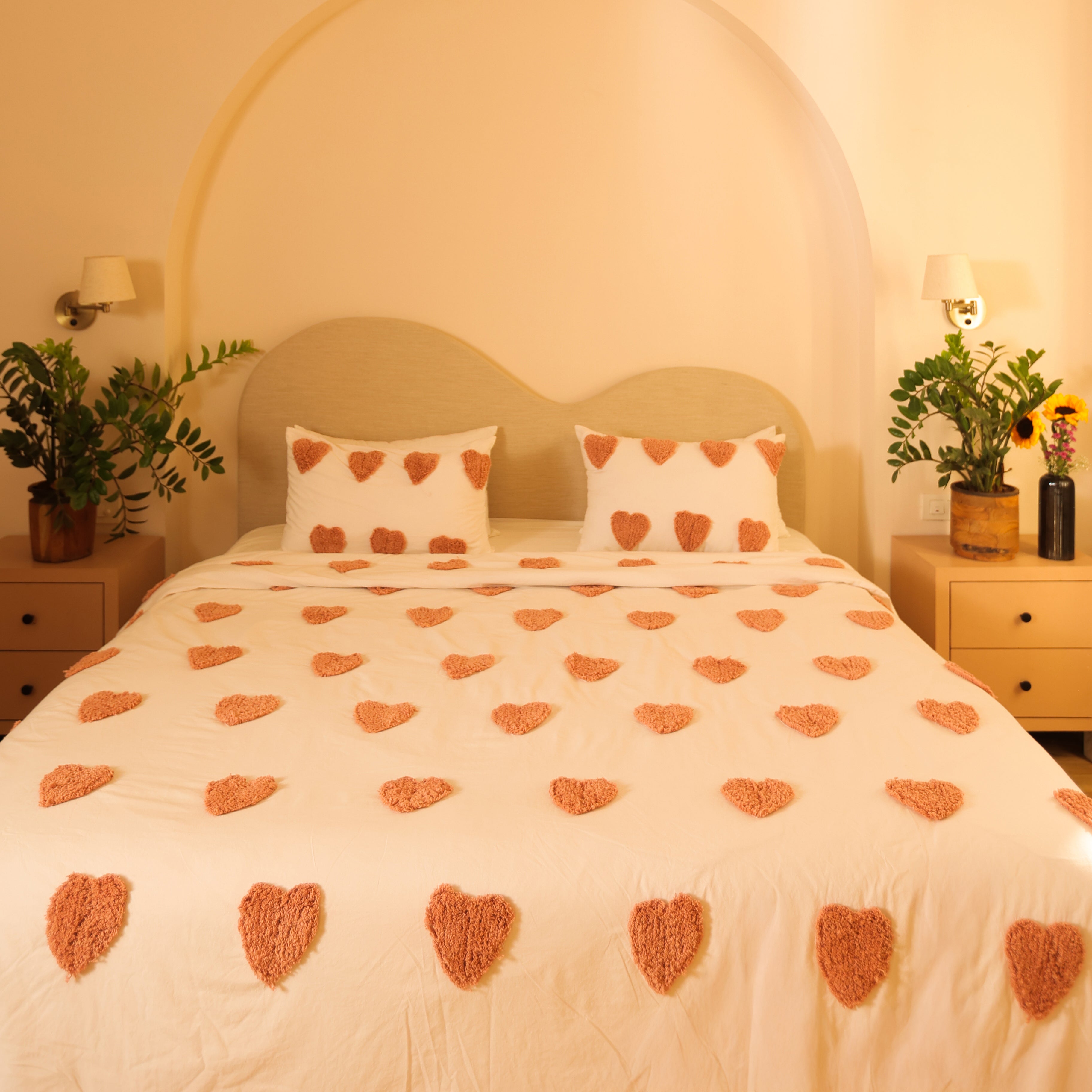 The Pink Hearts Duvet Cover