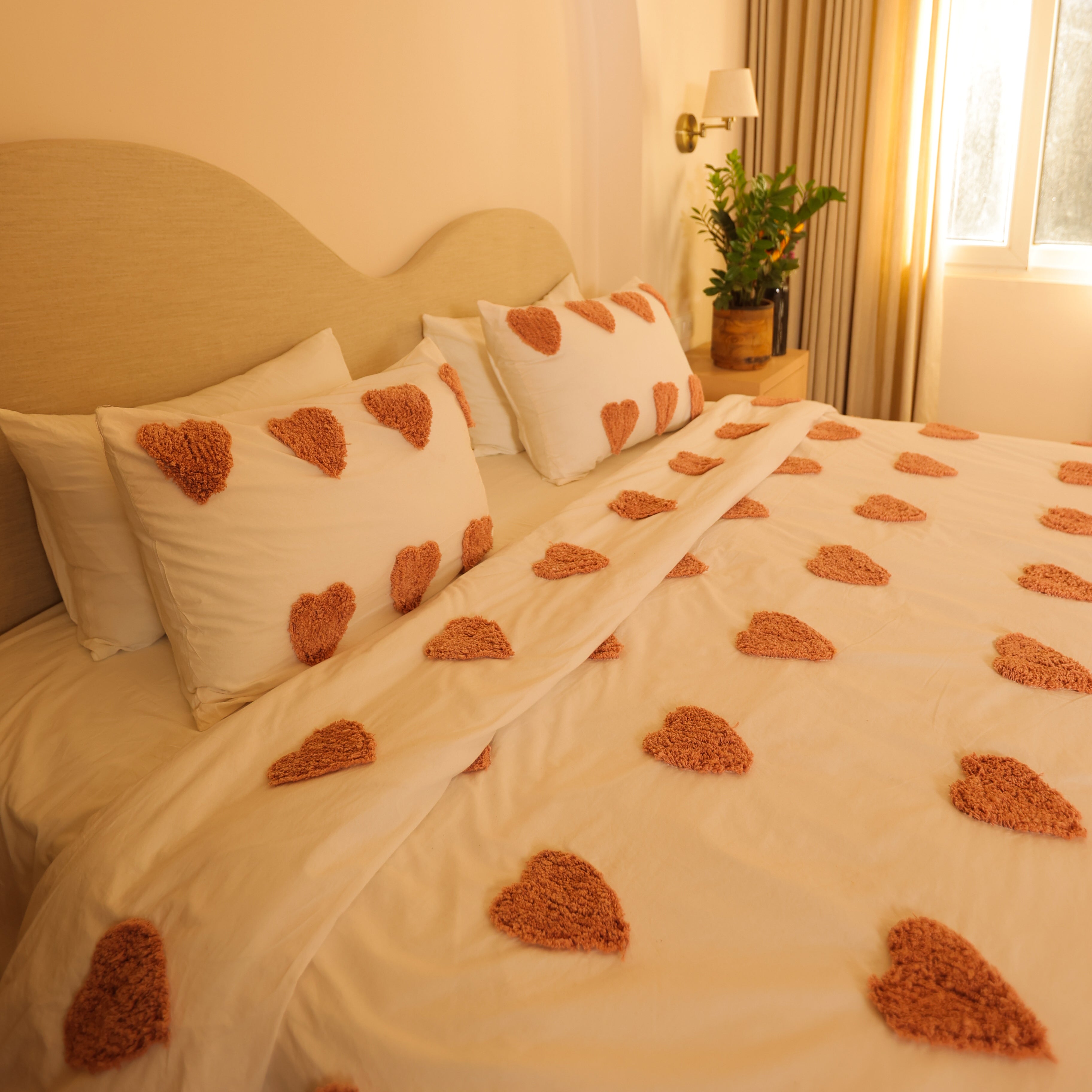 The Pink Hearts Duvet Cover