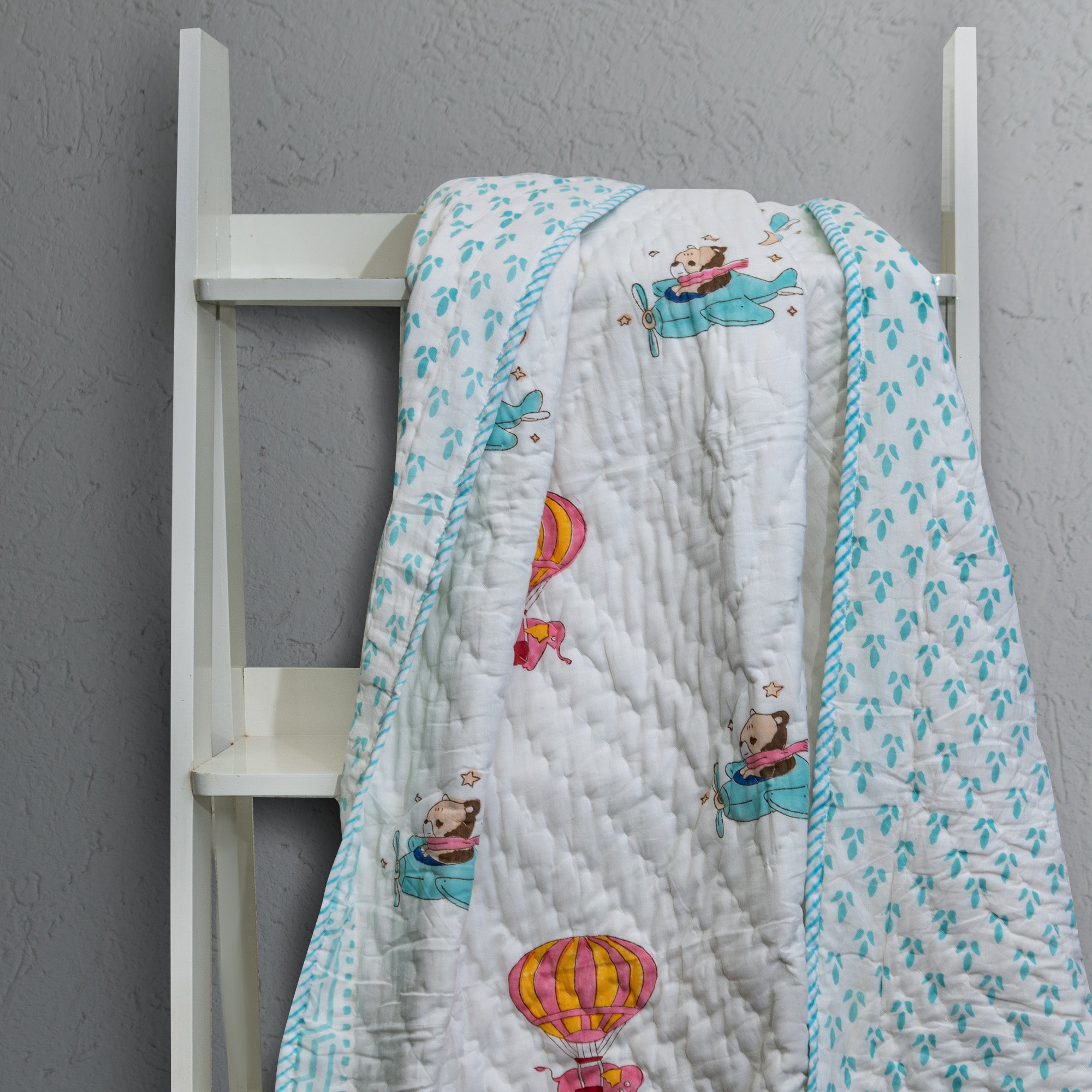 Hot Air Balloon Muslin Baby Quilt