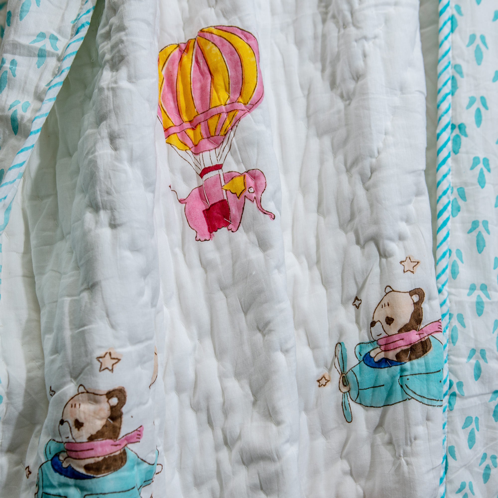 Hot Air Balloon Muslin Baby Quilt