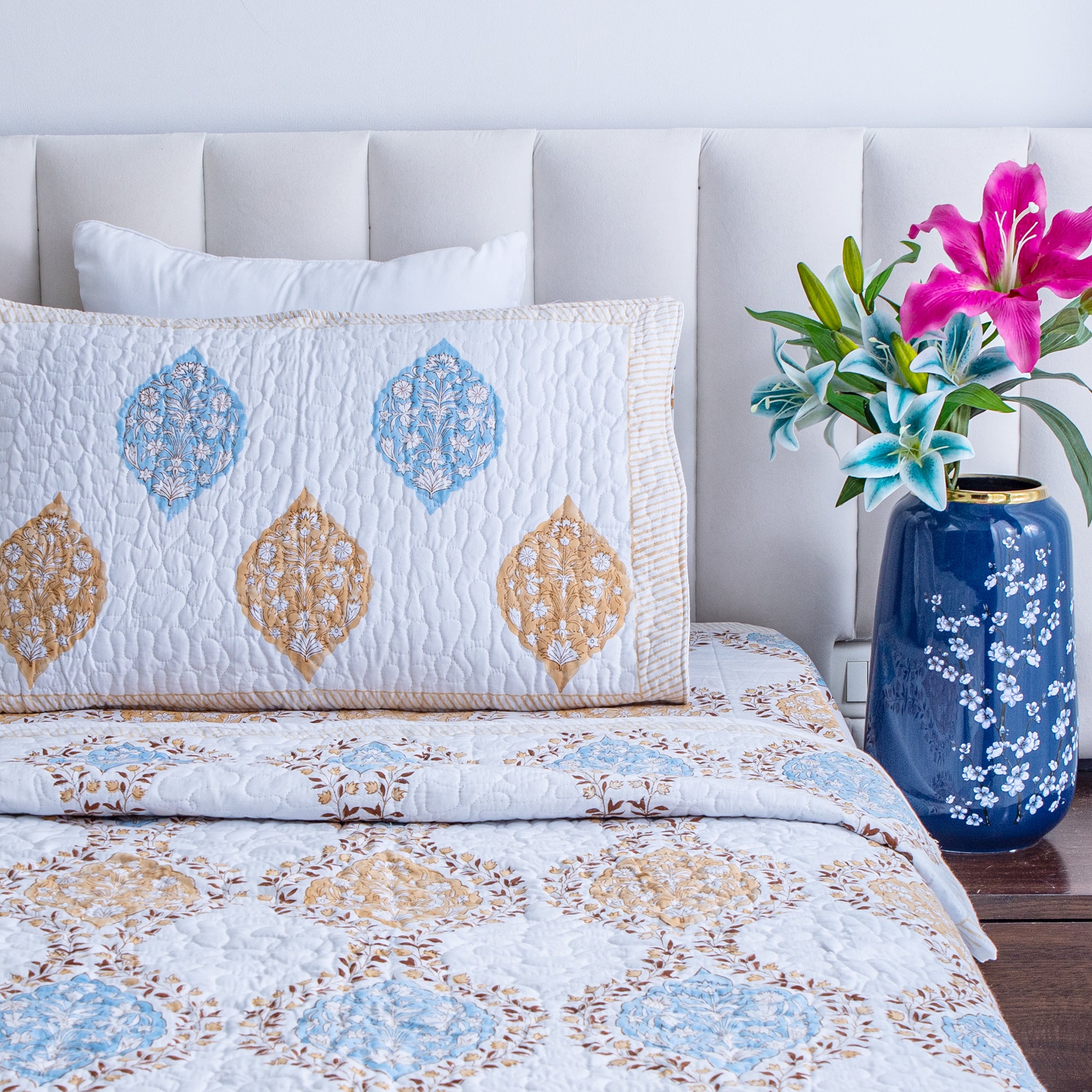 The Fern Retreat - Pure Cotton Bedcover with two matching pillow covers