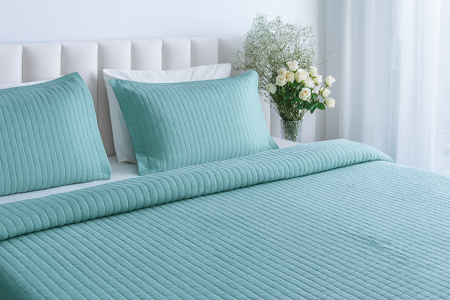 Slumber Luxe Quilted Bedcover Set - Super King Bedcover with two matching pillow covers