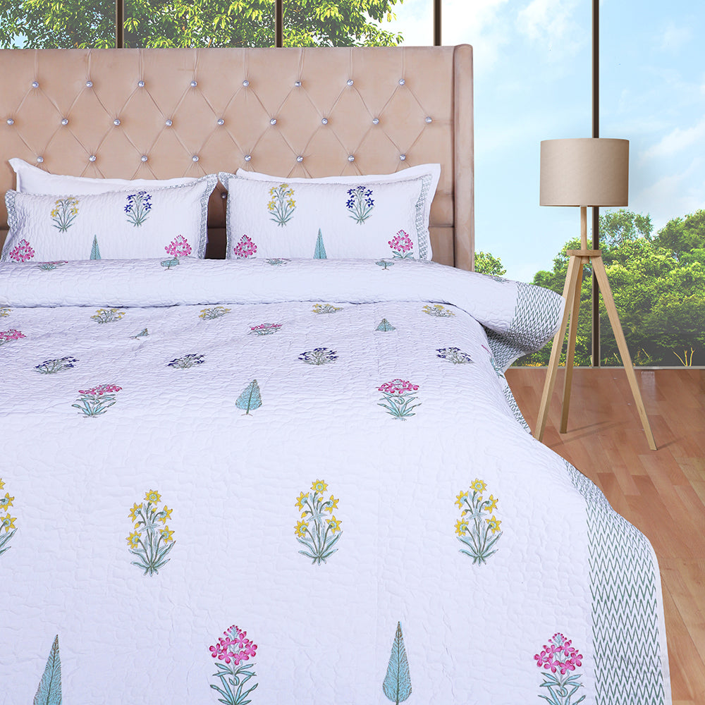 Luxe Blush - Pure Cotton Bedcover with two Matching pillow covers
