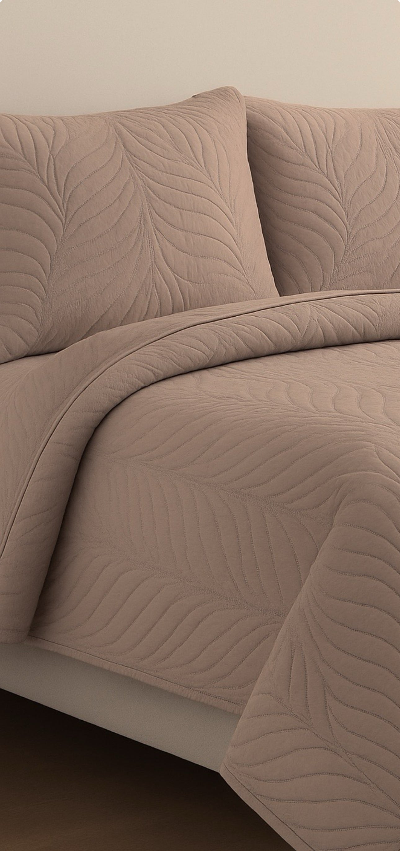 Blush Haven Cotton Bedcover with two matching pillow covers