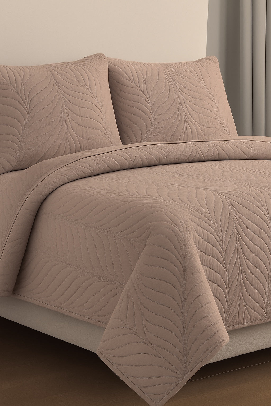 Blush Haven Cotton Bedcover with two matching pillow covers