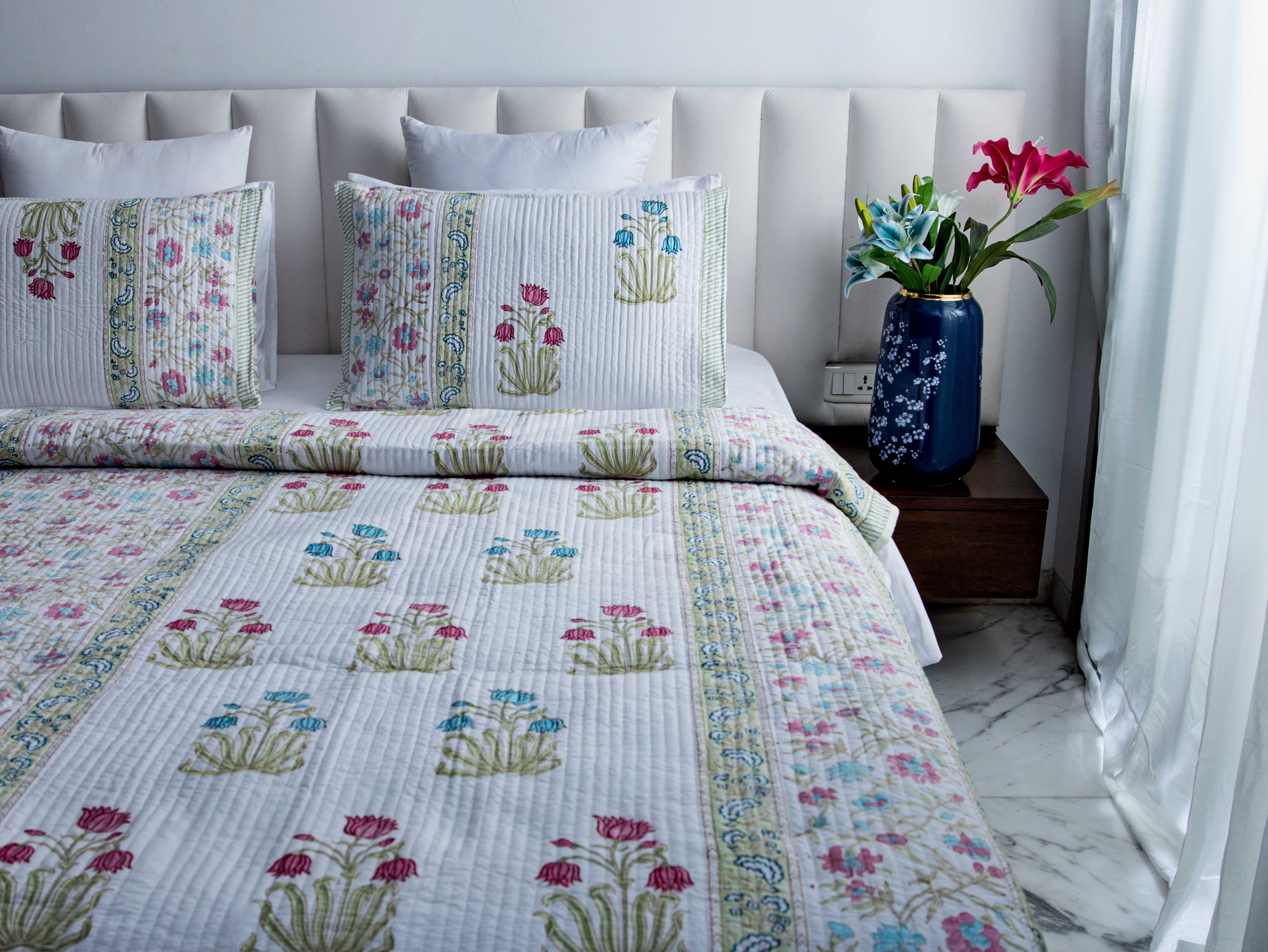 Regal Symphony- Pure Cotton Bedcover with two matching pillow covers