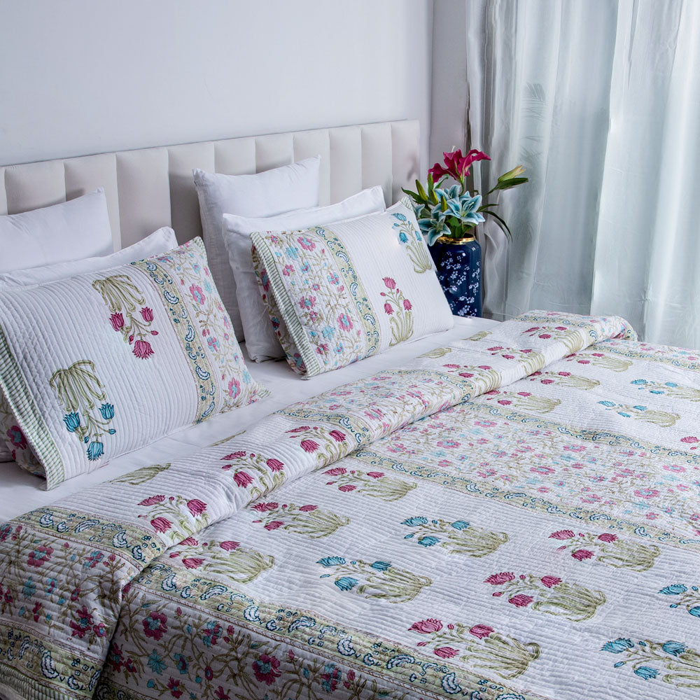 Regal Symphony- Pure Cotton Bedcover with two matching pillow covers