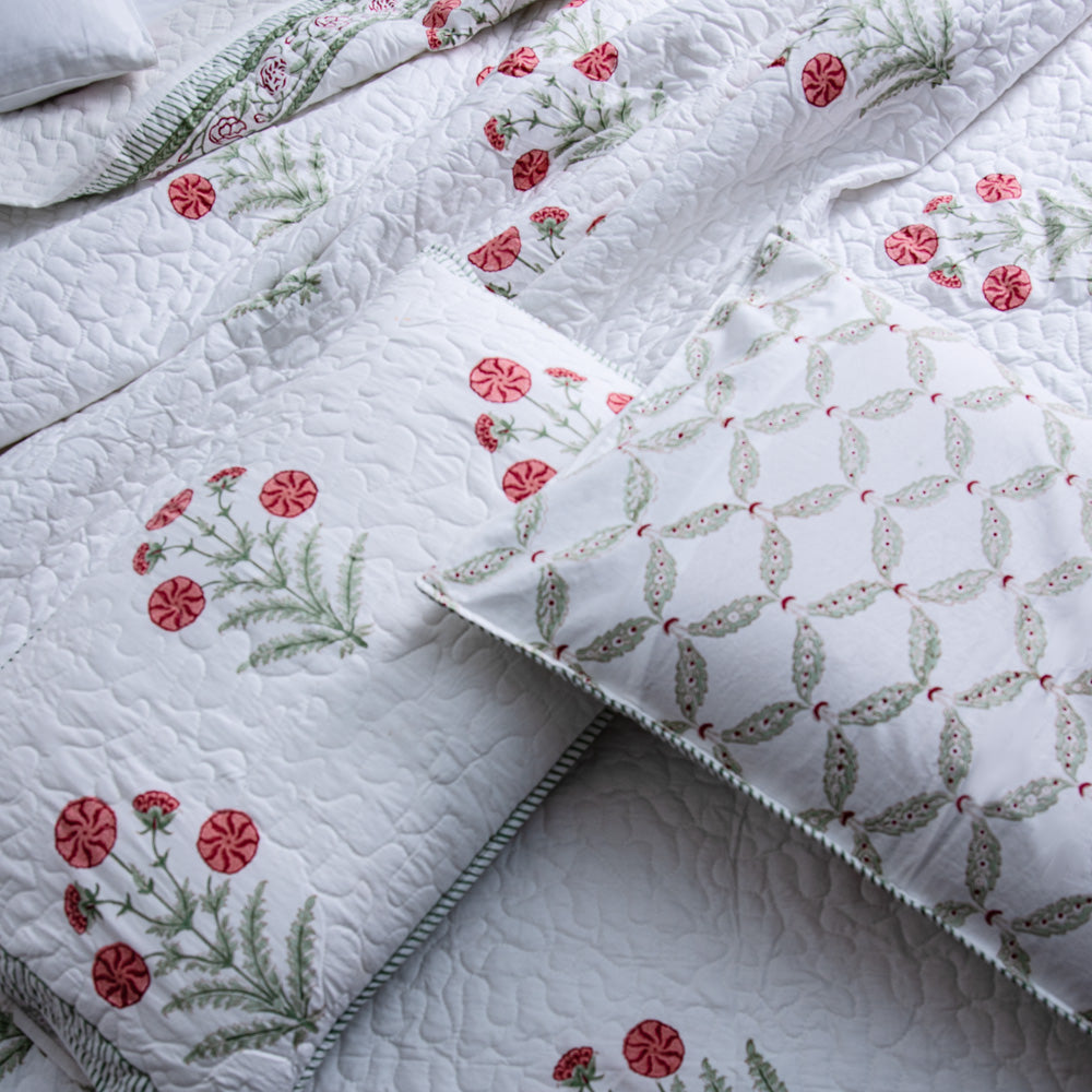 Lavish Ensemble - Pure Cotton Bedcover with two matching Pillow covers