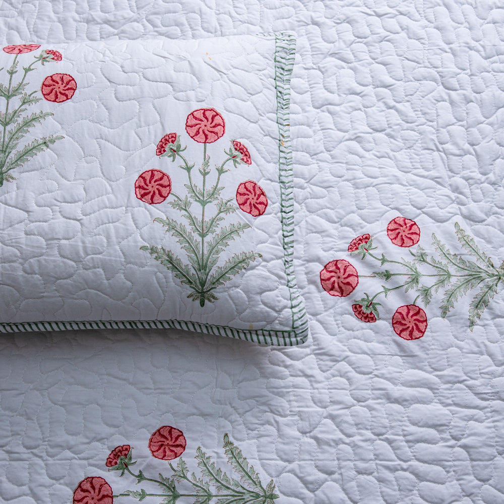 Lavish Ensemble - Pure Cotton Bedcover with two matching Pillow covers
