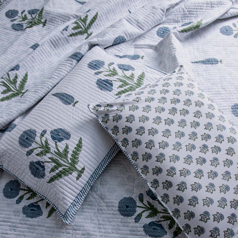 Luxurious Bliss- Pure Cotton Bedcover with two matching pillow covers