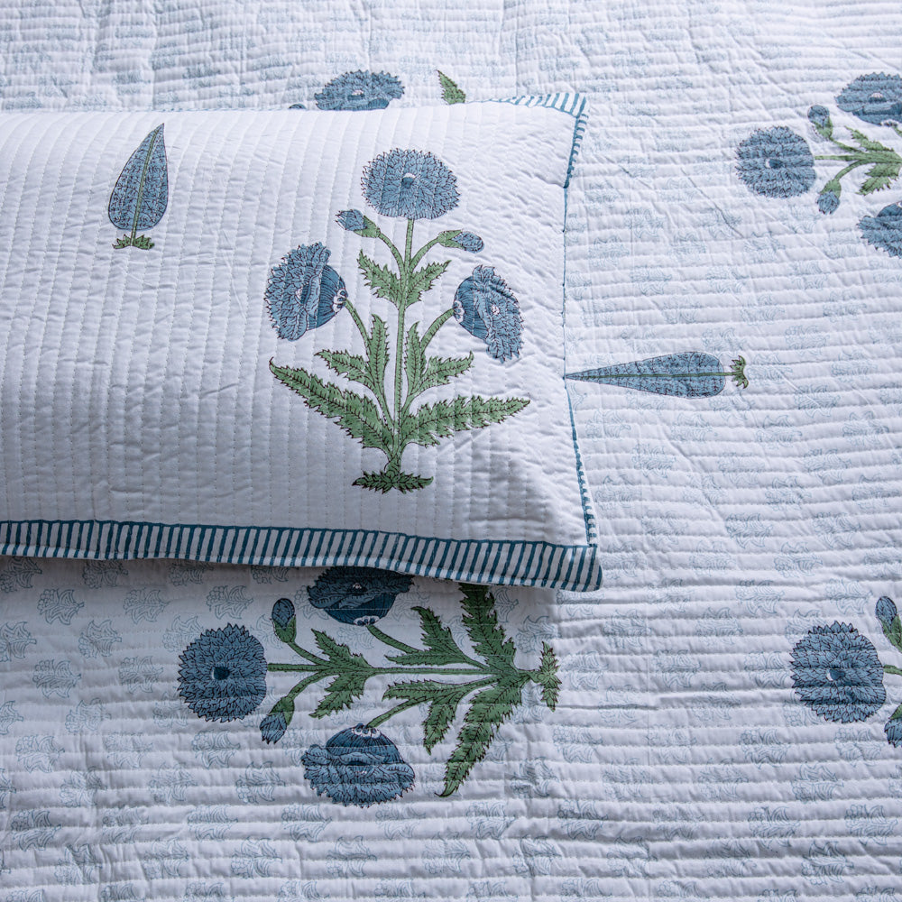 Luxurious Bliss- Pure Cotton Bedcover with two matching pillow covers