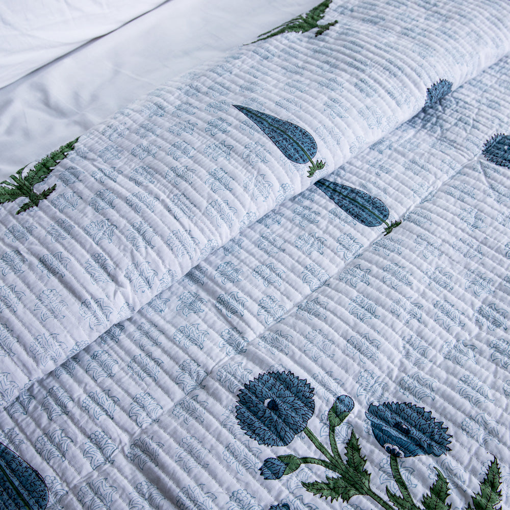 Luxurious Bliss- Pure Cotton Bedcover with two matching pillow covers