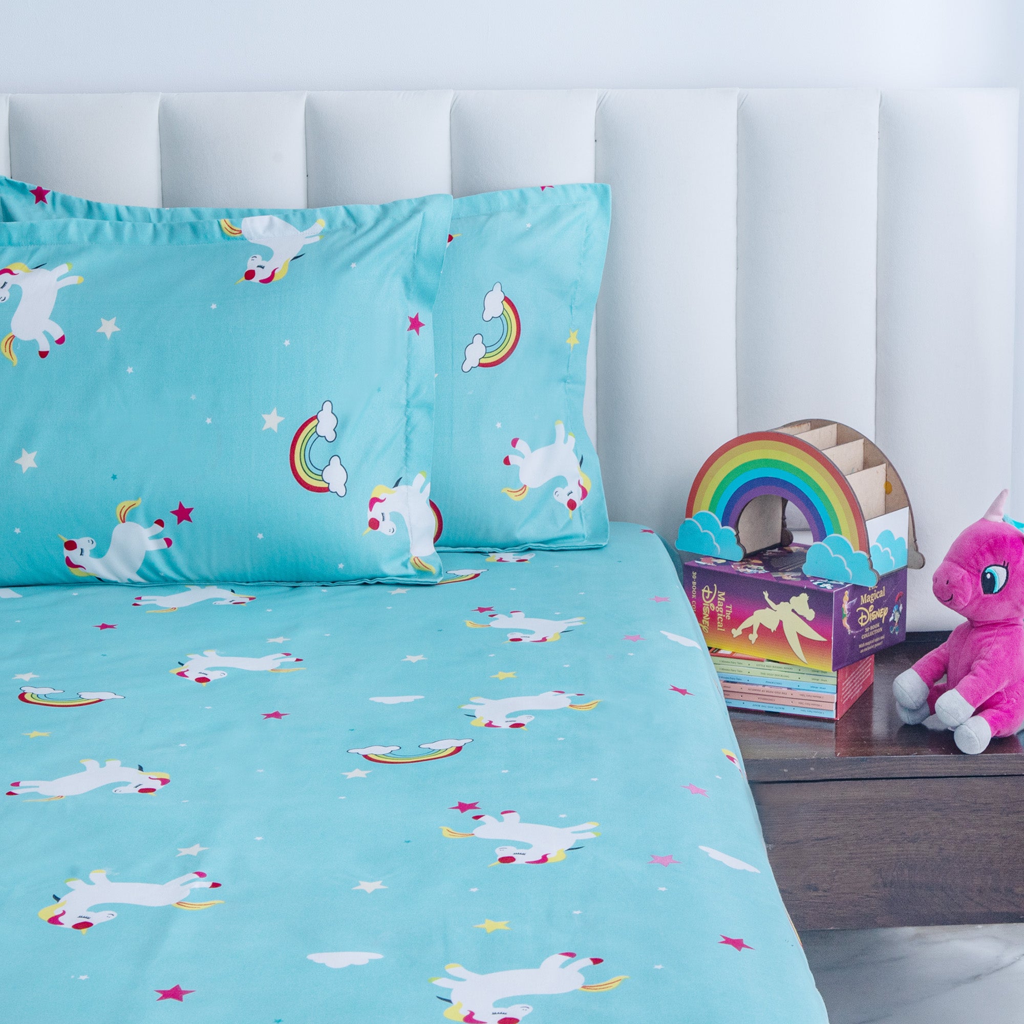 Unicorn and Me - Queen size bedsheet with two matching pillow covers