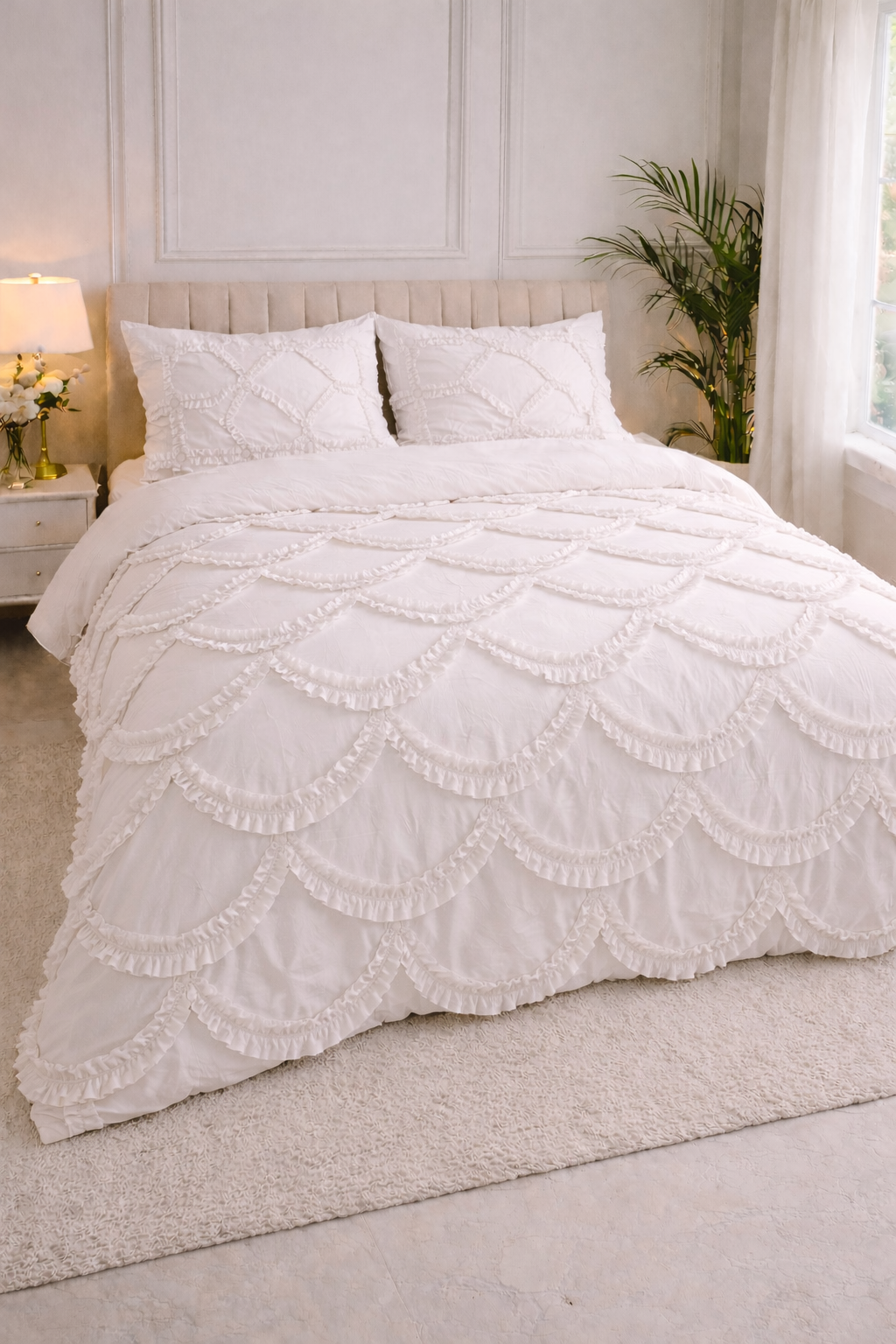 The Ruffled Scalloped Bedding Set
