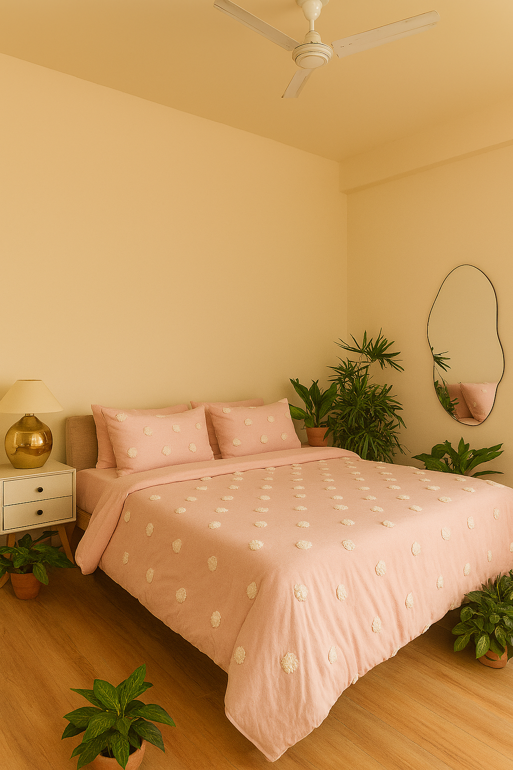 Pink Polka Dots Pure Cotton Bedding