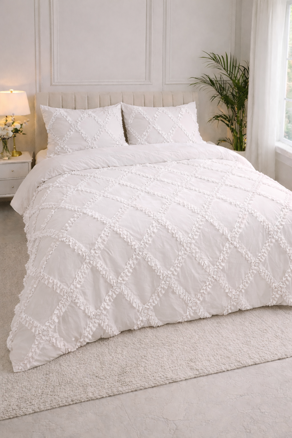The Diamond Ruffled Bedding Set