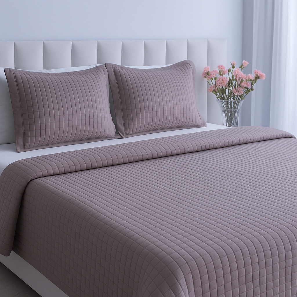 Urban Oasis QUILTED BEDCOVER SET - SUPER KING BEDCOVER WITH TWO MATCHING PILLOW COVERS