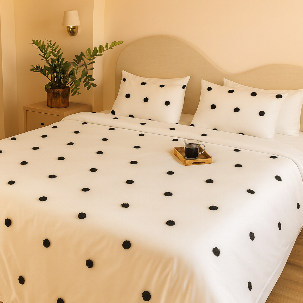 Black Polka Dots Pure Cotton Bedding