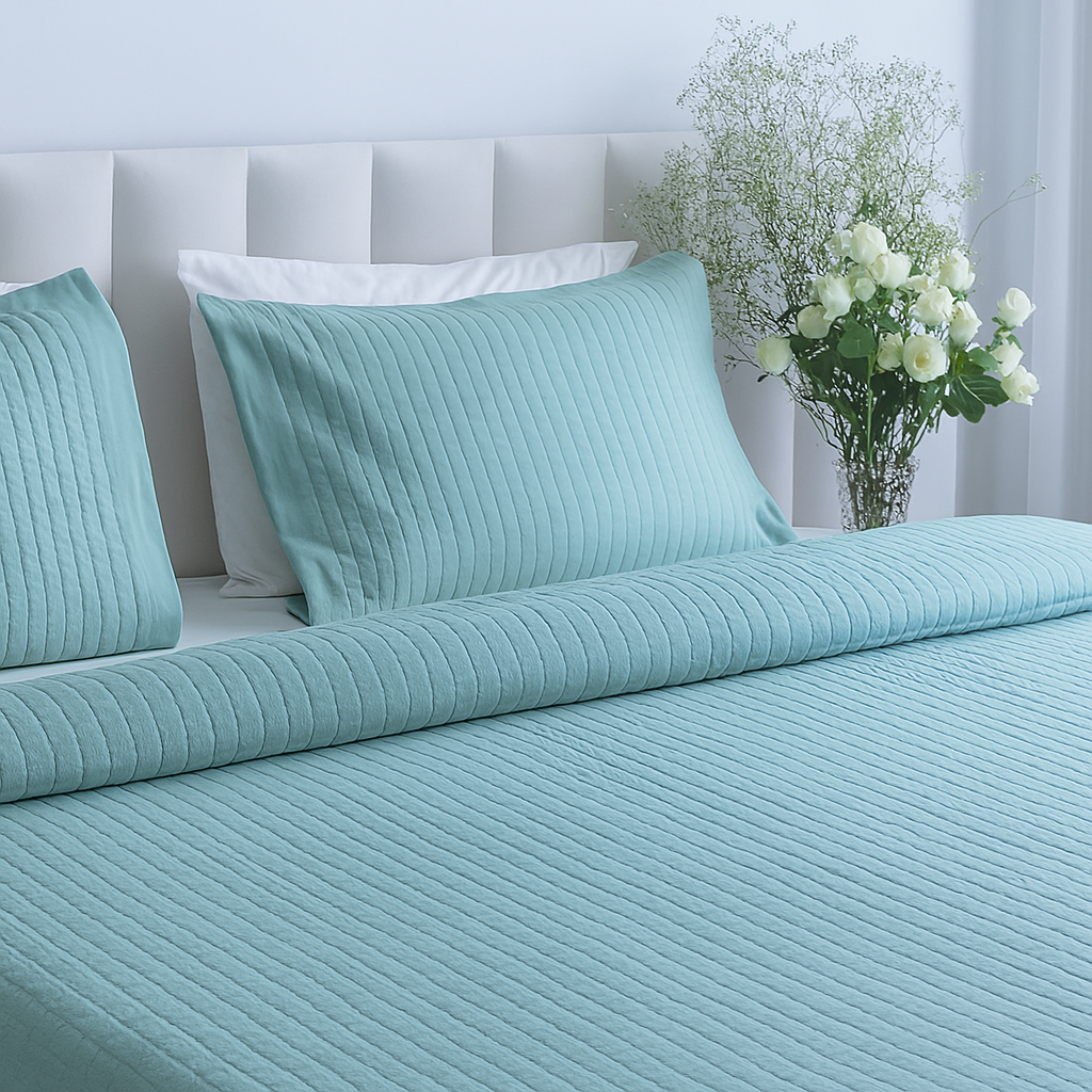 Slumber Luxe Quilted Bedcover Set - Super King Bedcover with two matching pillow covers