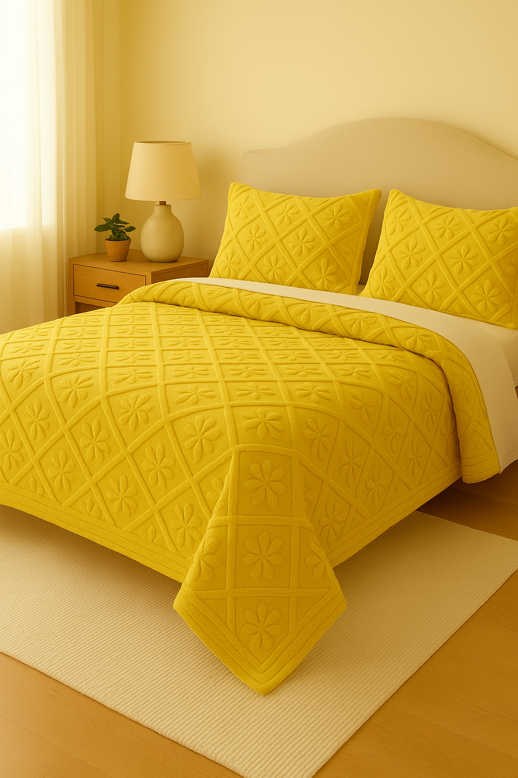 Yellow Floral Textures Pure Cotton Bedding