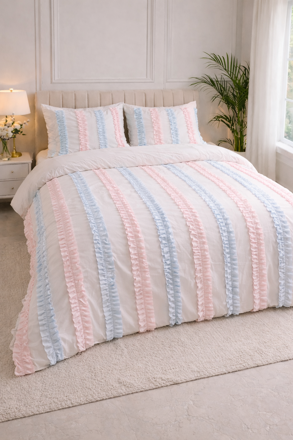 The Cotton Candy Ruffled Bedding Set