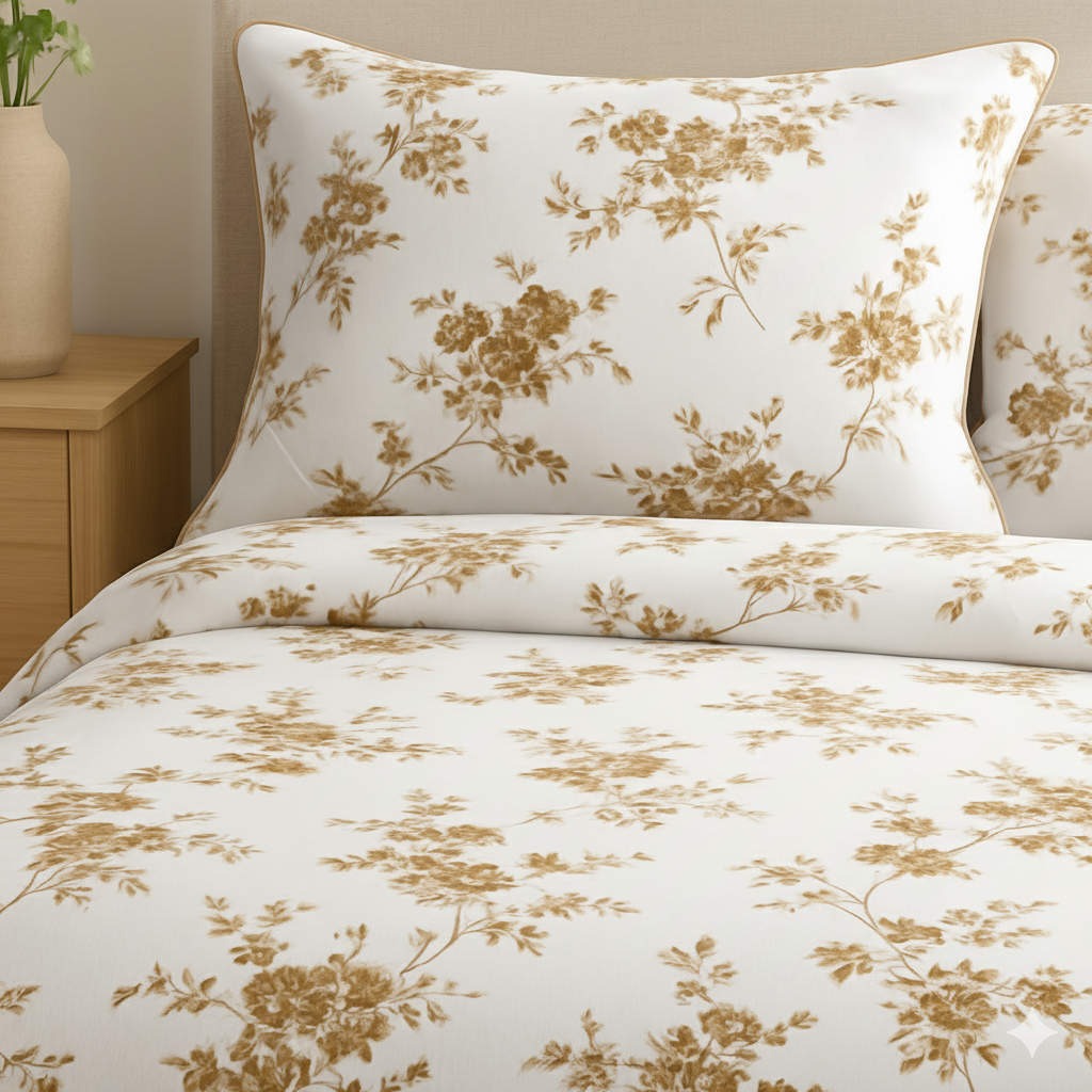 Floral Breeze - Cotton Bedsheet Set with Two Pillow Covers