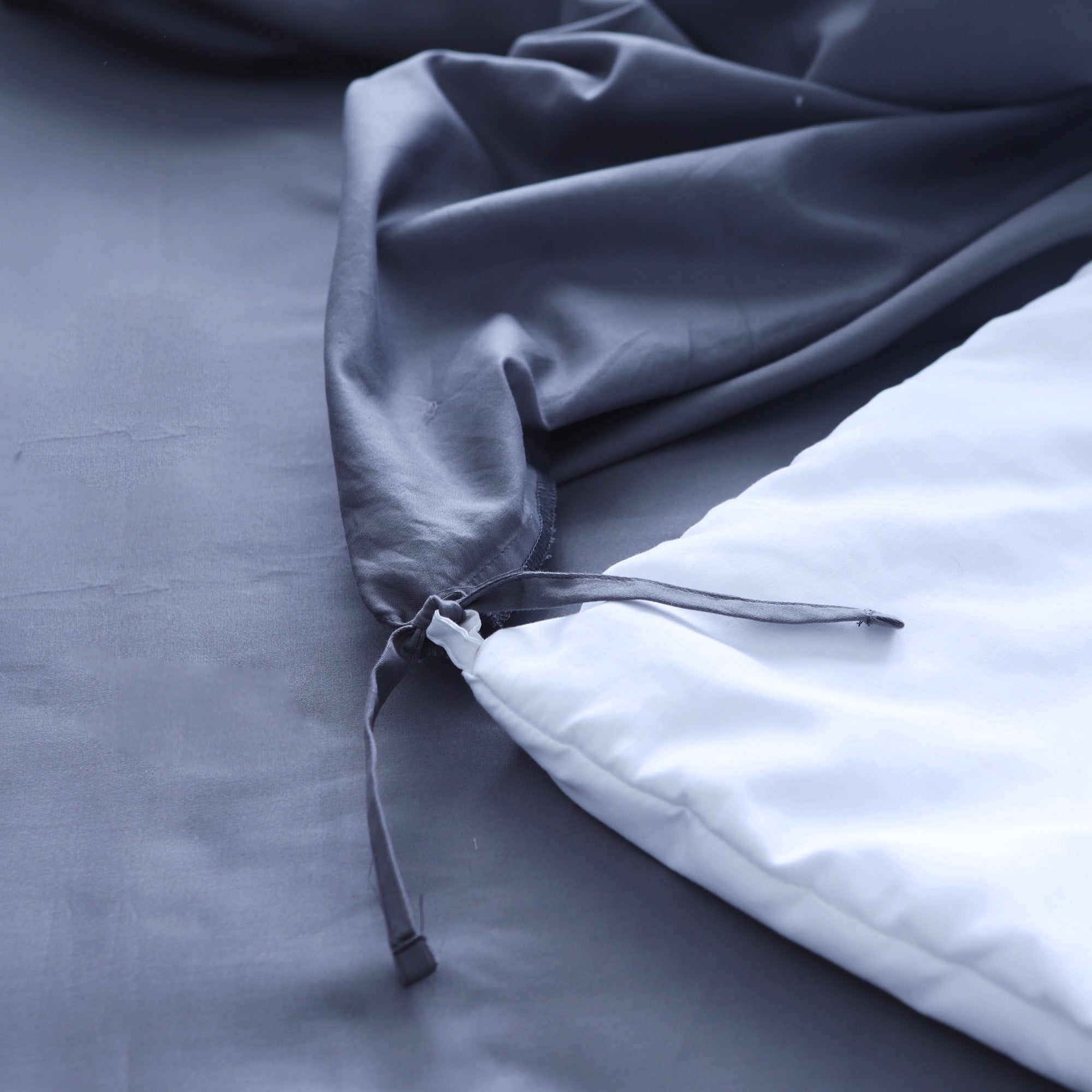 Dark Grey Bedsheet with 4 matching pillow covers - Super King Size bedsheet