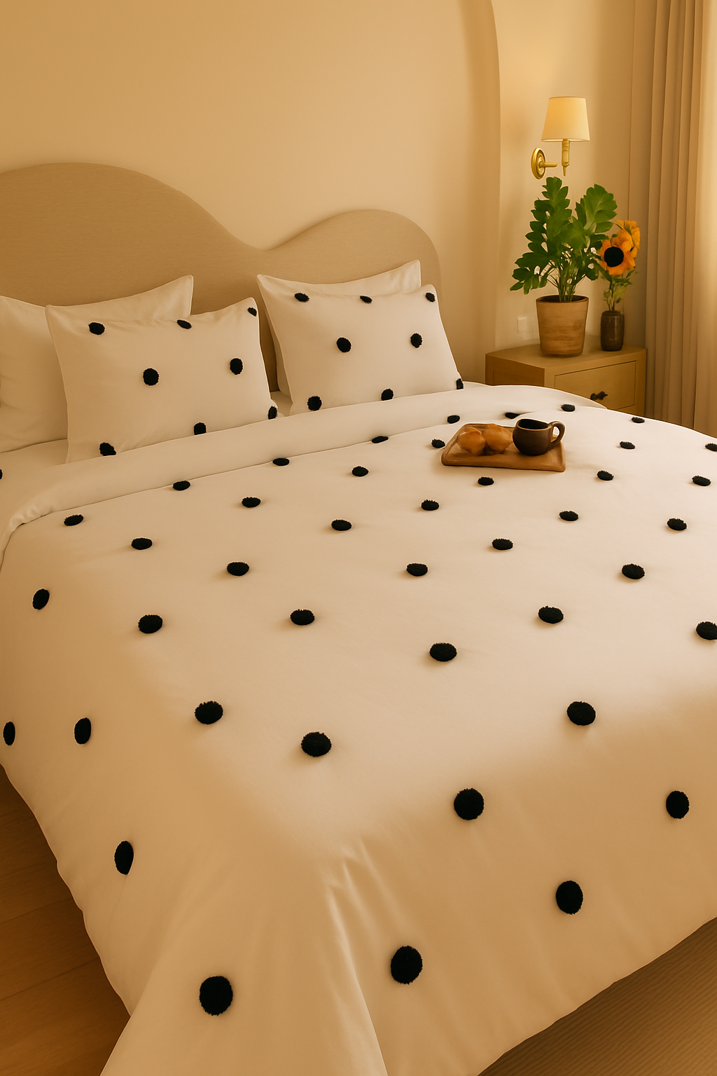 Black Polka Dots Pure Cotton Bedding