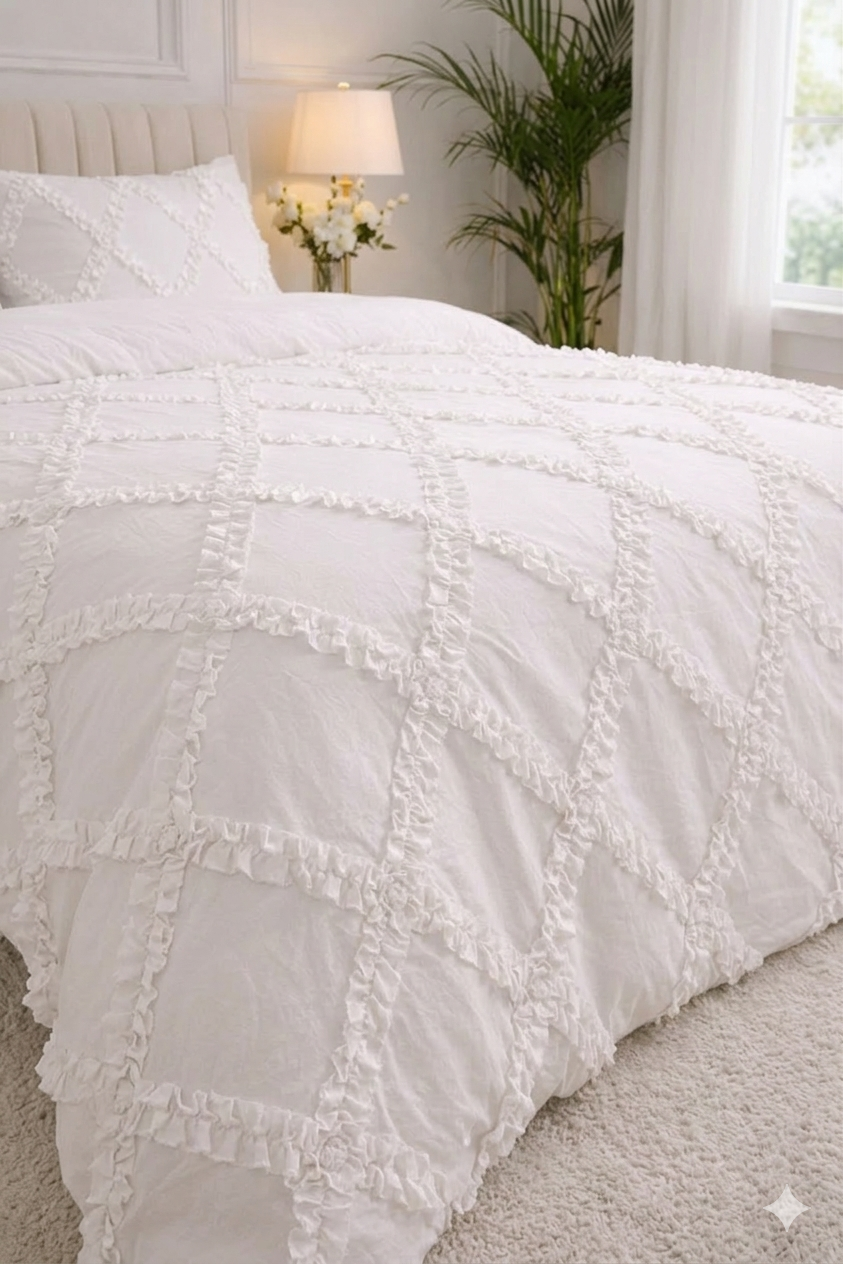 The Diamond Ruffled Bedding Set