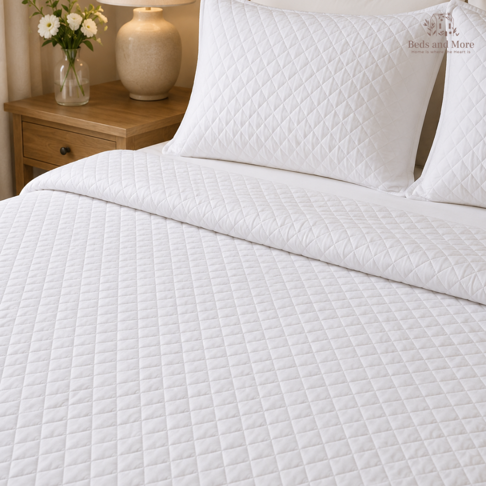 The Ivory Cotton Bedcover with two matching pillow covers